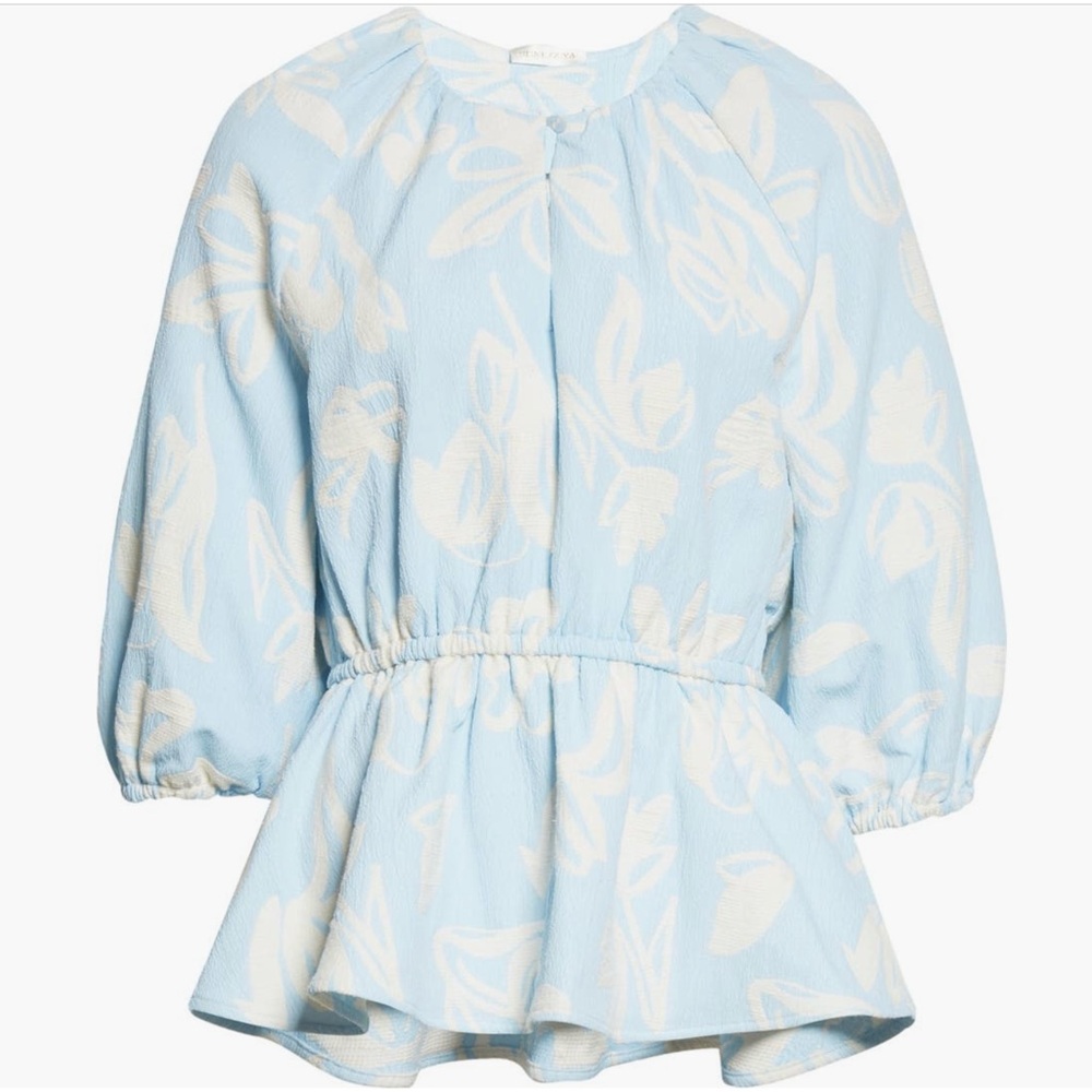 STINE GOYA Sky Blue Floral Top